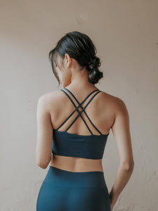 NU Concept 肌能衣研製所 FIR 美敷肌能運動內衣－交叉款 -寧靜藍綠，運動內衣首選品牌！